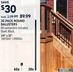 RONA 3/4 x 32 30-PACK ROUND BALUSTERS offer