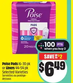 Chalo FreshCo Poise Pads 16-30 pk or Liners 44-54 pk Selected Varieties offer