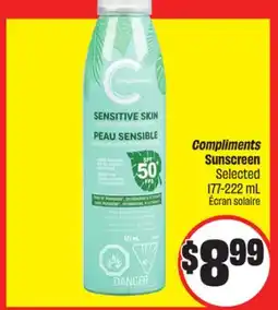 Chalo FreshCo Compliments Sunscreen Selected 177-222 mL offer