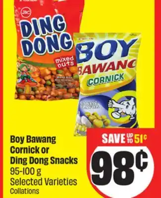 Chalo FreshCo Boy Bawang Cornick or Ding Dong Snacks 95-100 g Selected Varieties offer