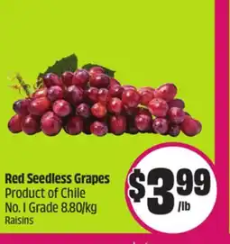 Chalo FreshCo Red Seedless Grapes Product of Chile No. 1 Grade 8.80/kg offer