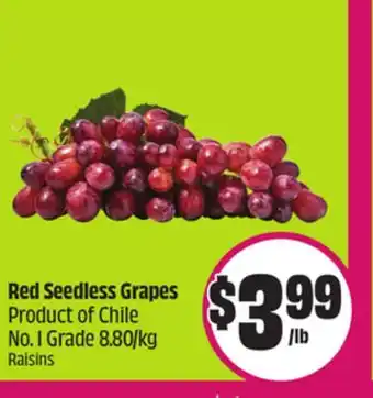 Chalo FreshCo Red Seedless Grapes Product of Chile No. 1 Grade 8.80/kg offer