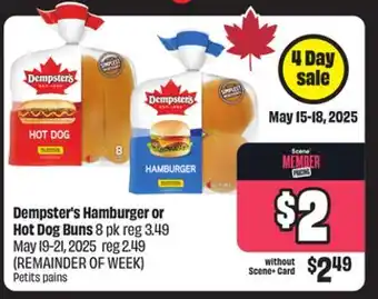 Chalo FreshCo Dempster's Hamburger or Hot Dog Buns 8 pk offer