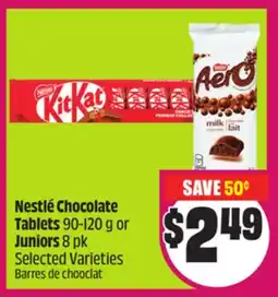 Chalo FreshCo Nestlé Chocolate Tablets 90-120 g or Juniors 8 pk Selected Varieties offer