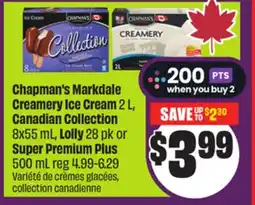 Chalo FreshCo Chapman's Markdale Creamery Ice Cream 2 L 8x55 mL 28 pk Super Premium Plus 500 mL offer