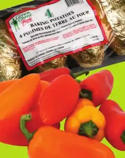 Chalo FreshCo BBQ Baked Potatoes 4 pk Product of USA No. 1 Grade Mini Sweet Peppers 454 g Product of Mexico offer