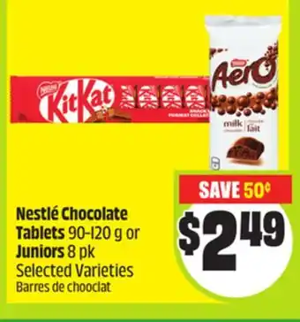 FreshCo Nestlé Chocolate Tablets 90-120 g or Juniors 8 pk Selected Varieties offer