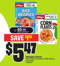 FreshCo Kellogg's Cereal Selected Varieties 450-650g offer