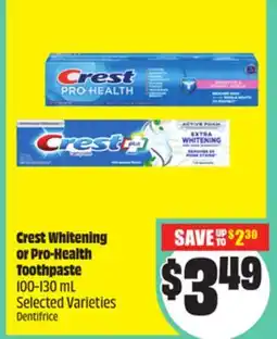Chalo FreshCo Crest Whitening or Pro-Health Toothpaste 100-130 mL Selected Varieties offer