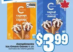 Chalo FreshCo Compliments Ice Cream Cones 4 pk offer