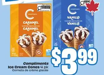 Chalo FreshCo Compliments Ice Cream Cones 4 pk offer
