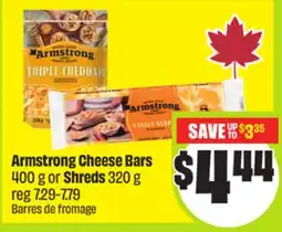 FreshCo Armstrong Cheese Bars 400 g or Shreds 320 g offer