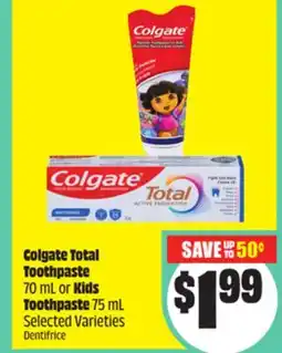 Chalo FreshCo Colgate Total Toothpaste 70 mL or Kids Toothpaste 75 mL Selected Varieties offer