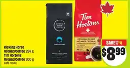 FreshCo Kicking Horse Ground Coffee 284 g Tim Hortons Ground Coffee 300 g offer