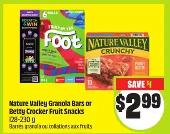 FreshCo Nature Valley Granola Bars or Betty Crocker Fruit Snacks 128-230 g offer