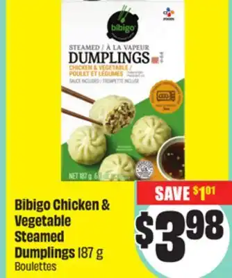 Chalo FreshCo Bibigo Chicken & Vegetable Steamed Dumplings 187 g offer