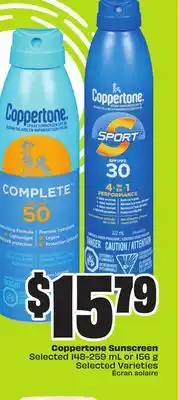 FreshCo Coppertone Sunscreen Selected 148-259 mL or 156 g Selected Varieties offer