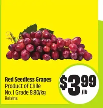 FreshCo Red Seedless Grapes Product of Chile No. 1 Grade 8.80/kg offer