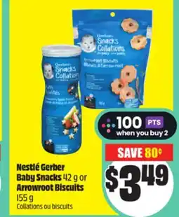 Chalo FreshCo Nestlé Gerber Baby Snacks 42 g or Arrowroot Biscuits 155 g offer