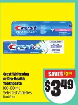 FreshCo Crest Whitening or Pro-Health Toothpaste 100-130 mL Selected Varieties offer