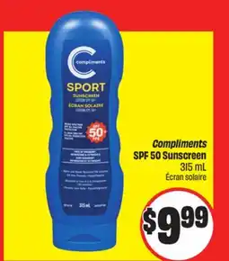 FreshCo Compliments SPF 50 Sunscreen 315 mL offer