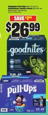 FreshCo Huggies Pull-Ups 48-74 or Goodnites Youth Pants 28-44 pk Selected Varieties offer