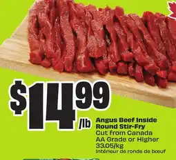 FreshCo Angus Beef Inside Round Stir Fry Cut From Canada AA Grade or Higher offer