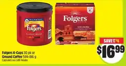 FreshCo Folgers K-Cups 30 pk or Ground Coffee 544-816 g offer