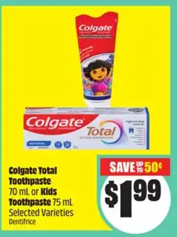 FreshCo Colgate Total Toothpaste 70 mL or Kids Toothpaste 75 mL Selected Varieties offer
