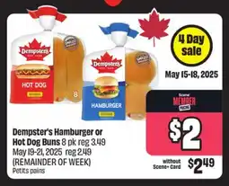 FreshCo Dempster's Hamburger or Hot Dog Buns 8 pk offer