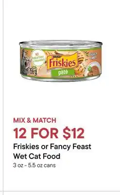 Petvalu Friskies or Fancy Feast Wet Cat Food offer