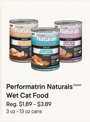 Petvalu Performatrin Naturals /MC Wet Cat Food offer