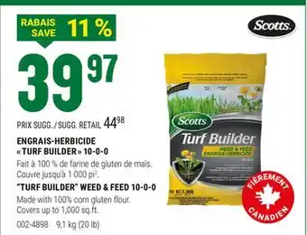 BMR ENGRAIS-HERBICIDE TURF BUILDER 10-0-0 offer