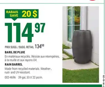 BMR BARIL DE PLUIE offer