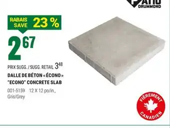 BMR DALLE DE BÉTON  ÉCONO  offer