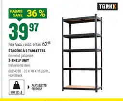 BMR ÉTAGÈRE À 5 TABLETTES offer