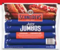 Walmart Schneiders Juicy Jumbos or Recipe Smoked Sausages offer