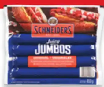 Walmart Schneiders Juicy Jumbos or Recipe Smoked Sausages offer