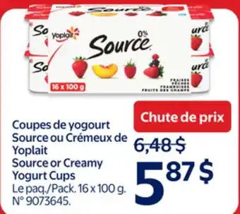 Walmart Yoplait Source Yogurt Cups offer