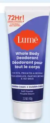Walmart Lume Whole Body Deodorant Cream 62 g offer