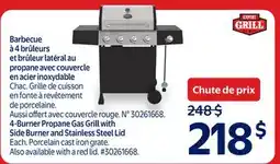 Walmart Burner Propane Gas Grill with Side Burner and Stainless Steel Lid offer