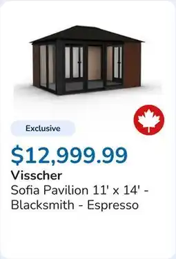 Club Piscine Sofia Pavilion 11' x 14' - Blacksmith - Espresso offer