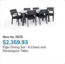 Club Piscine Elgin Dining Set - 6 Chairs and Rectangular Table offer