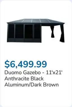 Club Piscine Duomo Gazebo - 11'x21' Anthracite Black Aluminum/Dark Brown offer