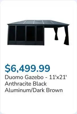 Club Piscine Duomo Gazebo - 11'x21' Anthracite Black Aluminum/Dark Brown offer