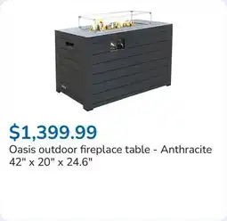 Club Piscine Oasis outdoor fireplace table - Anthracite 42 x 20 x 24.6 offer