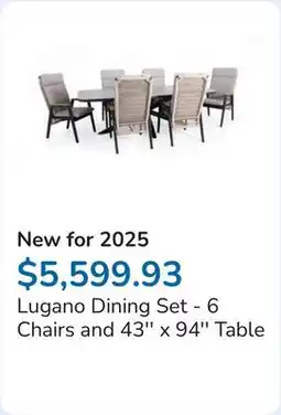 Club Piscine Lugano Dining Set - 6 Chairs and 43'' x 94'' Table offer