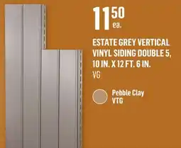 Canac Estate Grey Vertical Vinyl Siding Double 5, 10 in. x 12 ft. 6 in offer