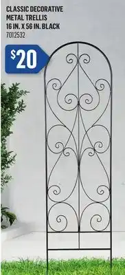 Canac Classic Decorative Metal Trellis 16 in. x 56 in. black offer