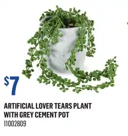 Canac Artificial Lover Tears Plant with Grey Cement Pot offer